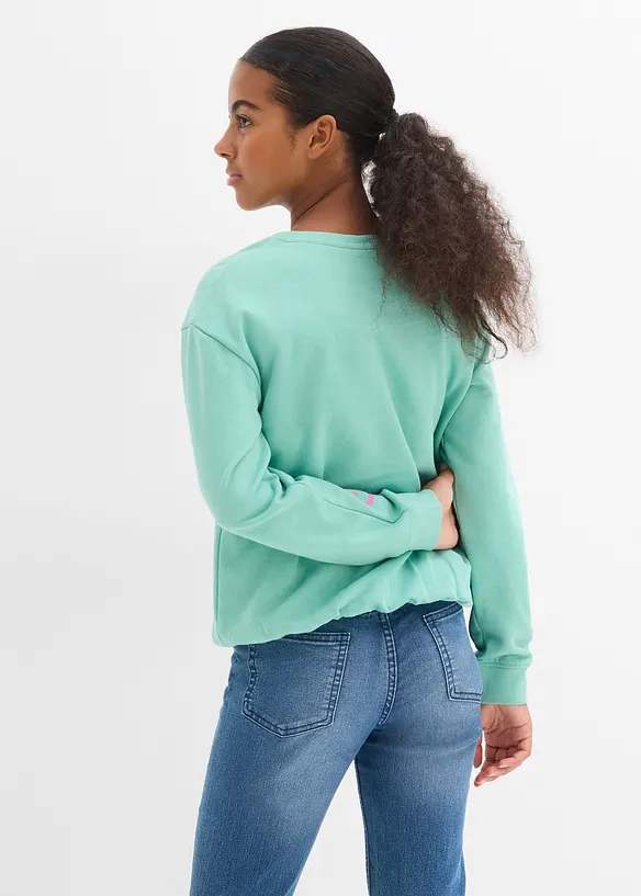 Felpa in puro cotone biologico con orlo a palloncino, bonprix