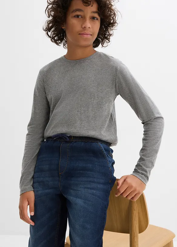 Jeans termici regular fit con elastico in vita e fodera in jersey, straight, bonprix