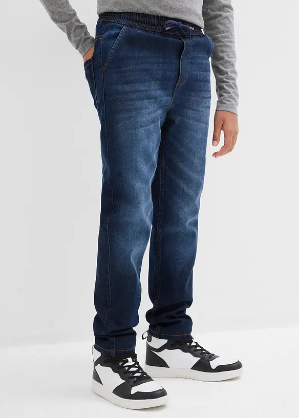 Jeans termici regular fit con elastico in vita e fodera in jersey, straight, bonprix