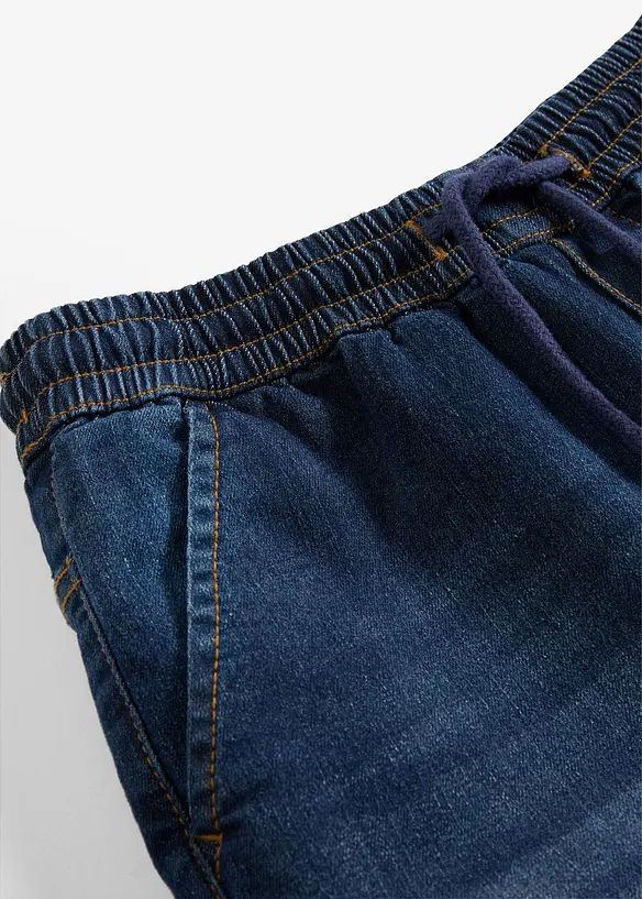 Jeans termici regular fit con elastico in vita e fodera in jersey, straight, bonprix