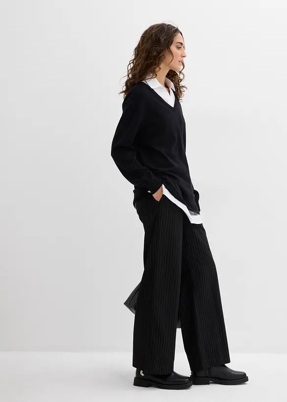 Maglione e camicia smanicata prémaman / da allattamento in cotone biologico, bonprix