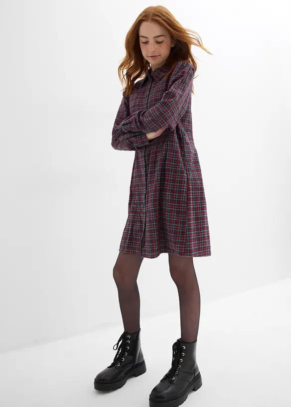 Abito chemisier in flanella, bonprix