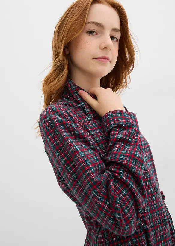 Abito chemisier in flanella, bonprix