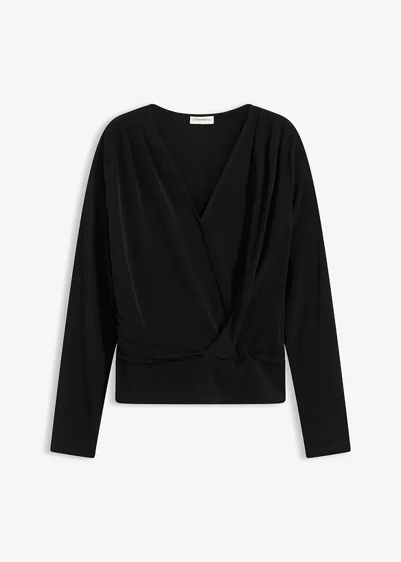 Maglia a maniche lunghe con scollatura profonda, bonprix