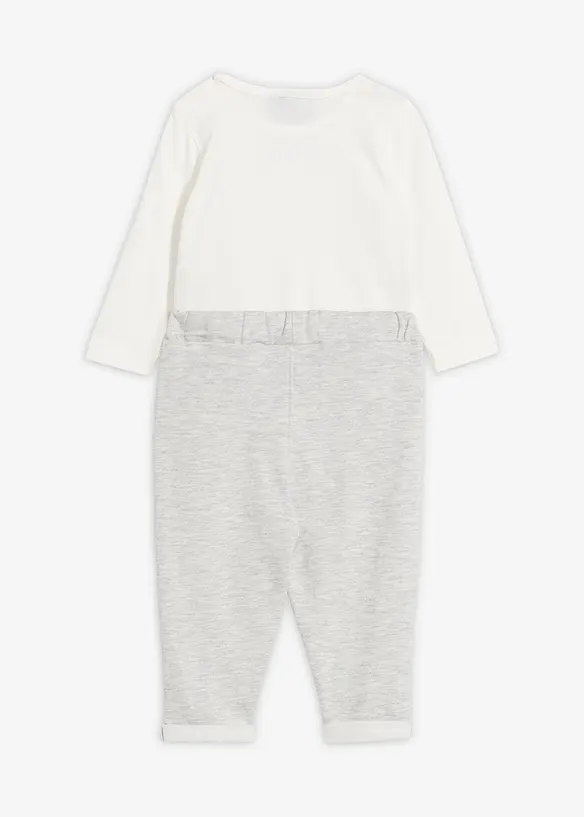 Set da cerimonia - body con gilet, papillon e pantaloni in puro cotone biologico (set 3 pezzi), bonprix