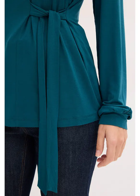 Maglia a maniche lunghe in misto viscosa morbido, bonprix