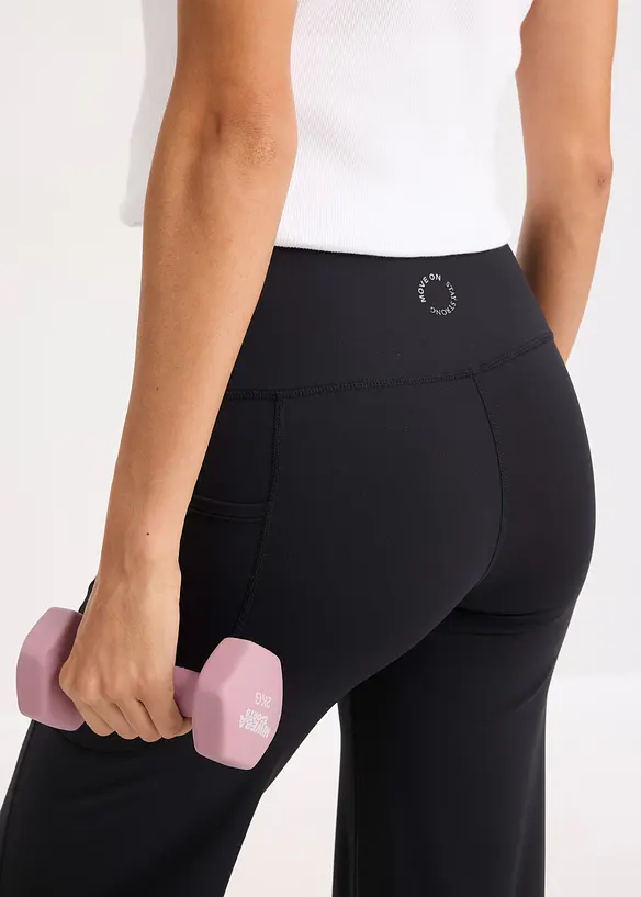 Pantaloni sportivi comodi con larghezza gamba regolabile, bonprix