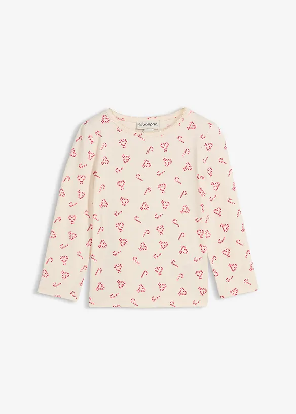 Maglia a maniche lunghe in misto cotone biologico elasticizzato, bonprix