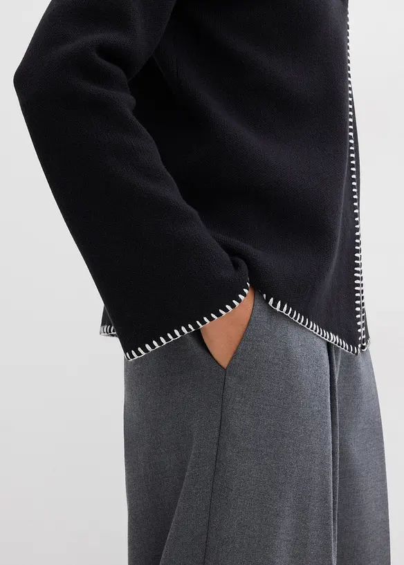 Cardigan in misto lana con dettagli a contrasto, bonprix