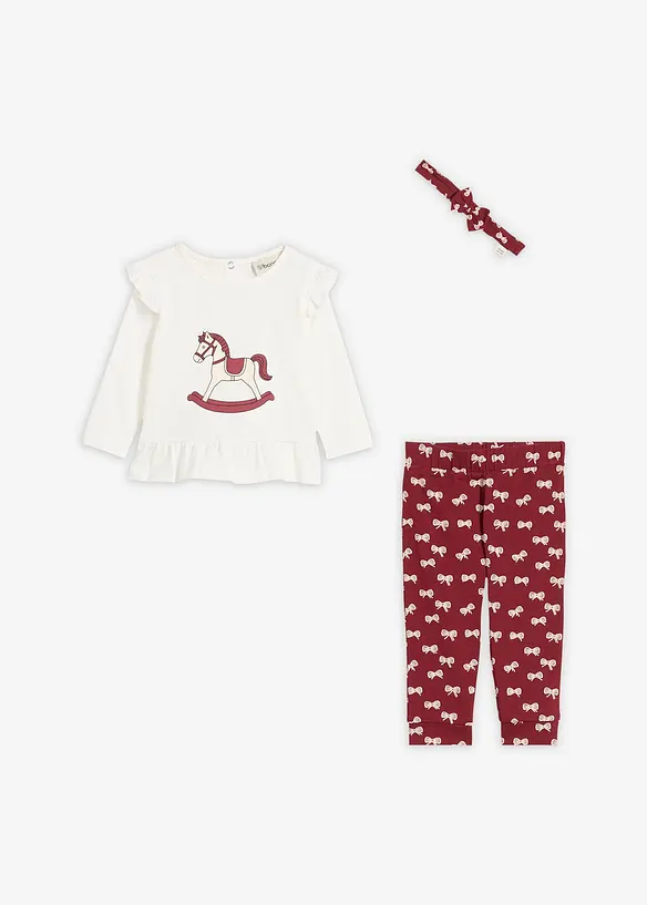 Maglia, leggings e fascia (set 3 pezzi), bonprix