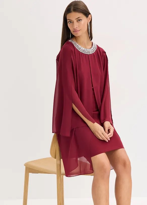 Abito in chiffon con applicazione di strass, bonprix