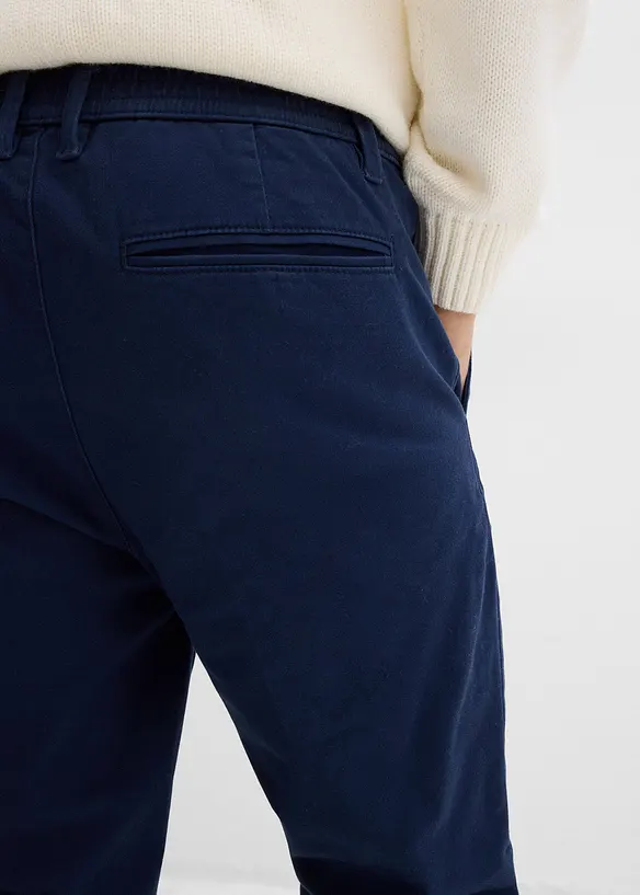 Pantaloni chino con fodera termica in flanella regular fit, tapered, bonprix