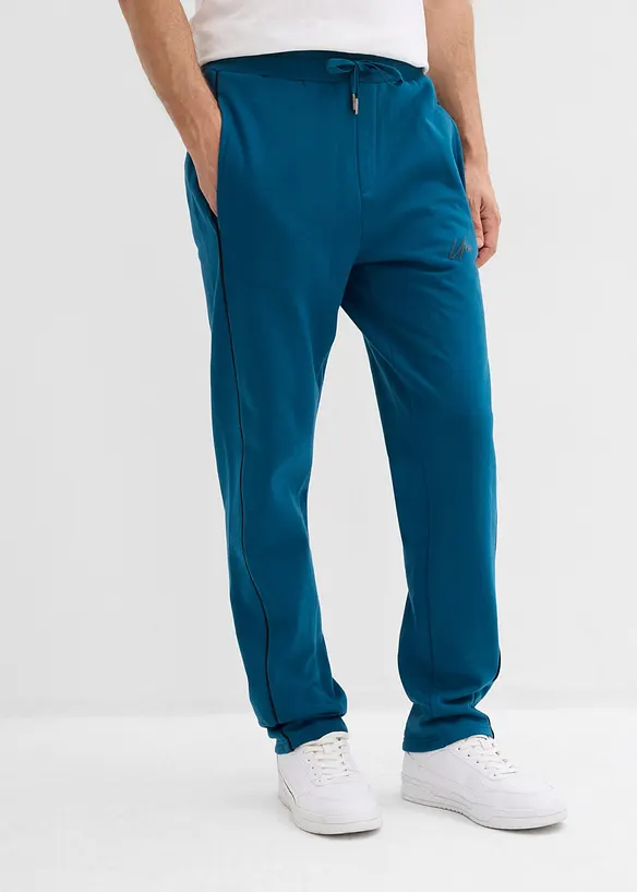 Pantaloni in felpa con dettagli a contrasto in puro cotone, bonprix