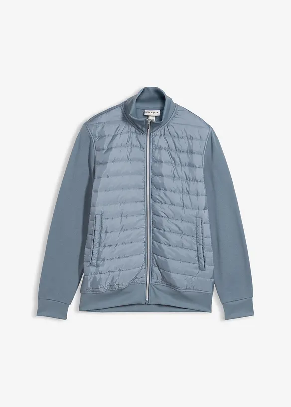 Felpa con zip in materiale misto, bonprix