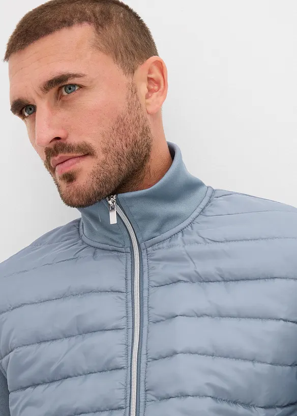 Felpa con zip in materiale misto, bonprix