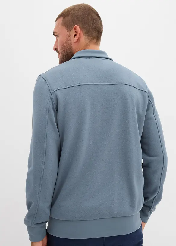 Felpa con zip in materiale misto, bonprix