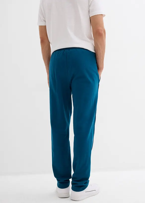 Pantaloni in felpa con dettagli a contrasto in puro cotone, bonprix