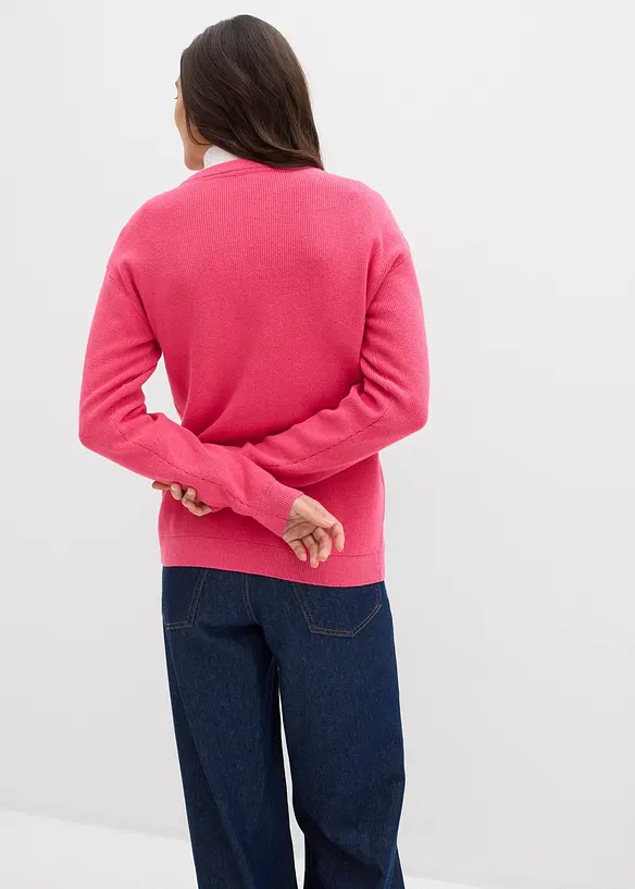 Cardigan girocollo in filato fine, bonprix