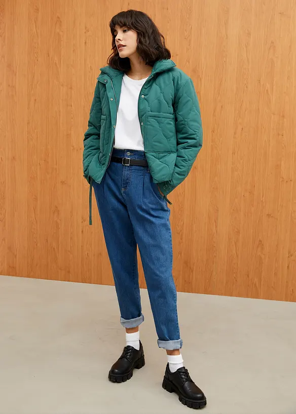 Mom jeans elasticizzati, a vita alta, bonprix