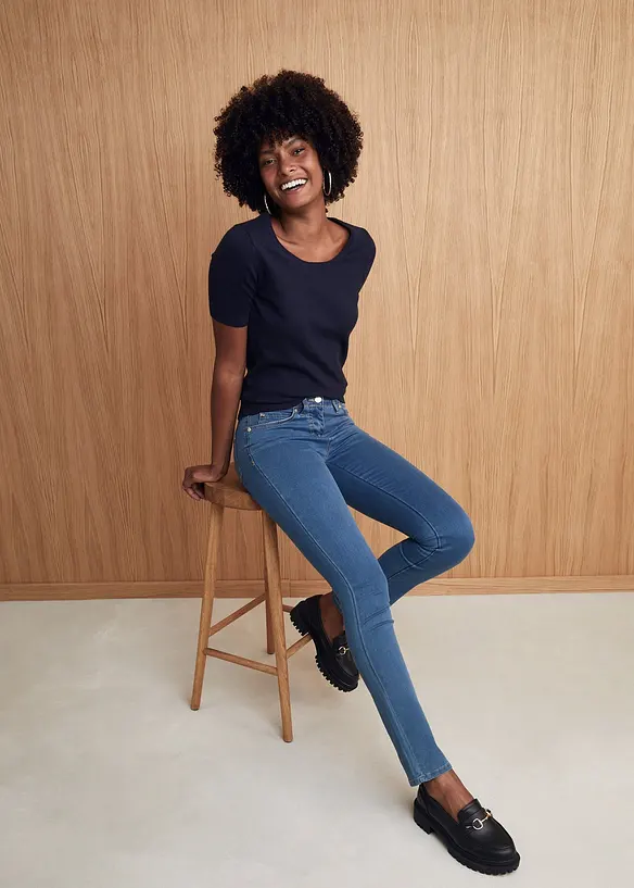 Jeans super stretch slim fit, vita media, bonprix