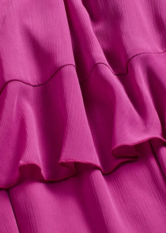 Abito in chiffon con volant, bonprix