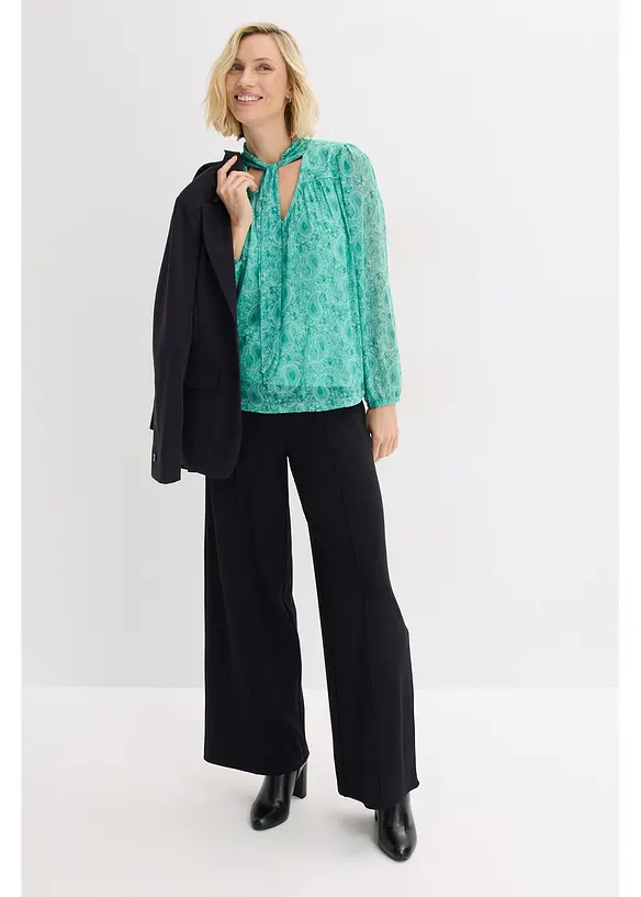 Maglia a maniche lunghe in mesh delicato, bonprix