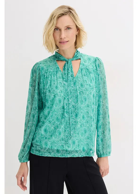 Maglia a maniche lunghe in mesh delicato, bonprix