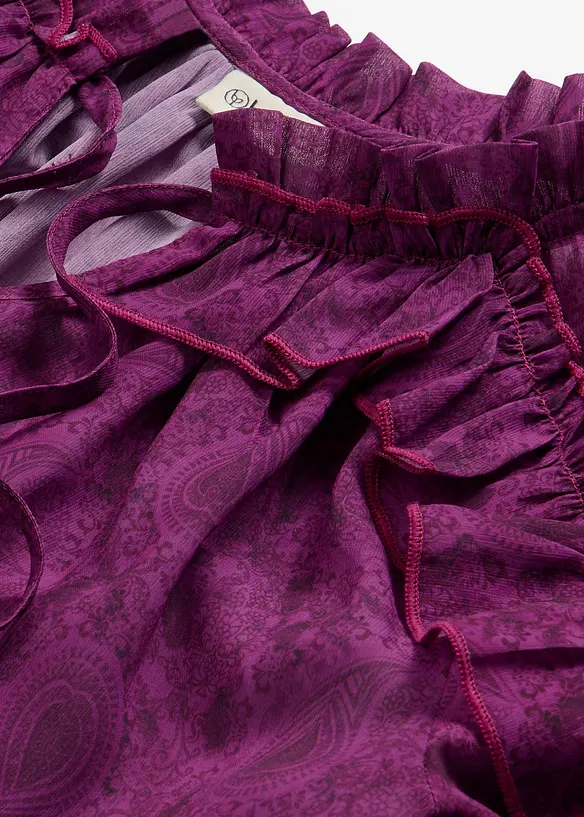 Blusa in chiffon con ruches, bonprix