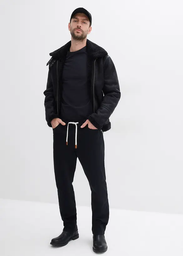 Pantaloni con elastico in vita straight, regular fit, bonprix