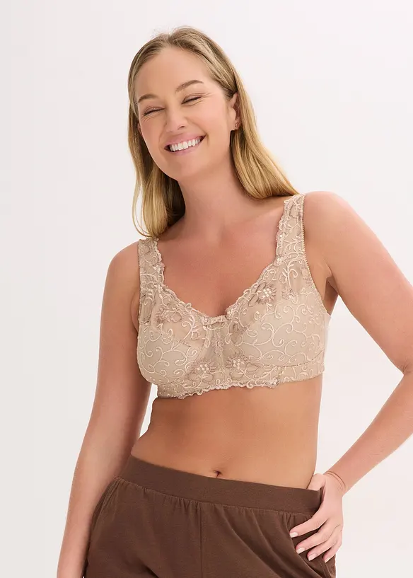 Reggiseno contenitivo senza ferretto con spalline imbottite, bonprix