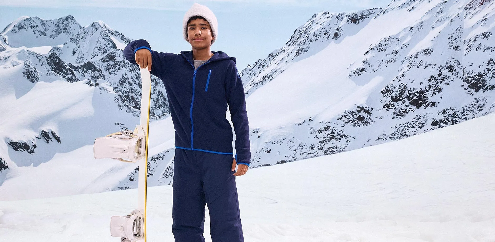 Bambini - Giacca in pile con dettagli a contrasto - Blu scuro / bluette