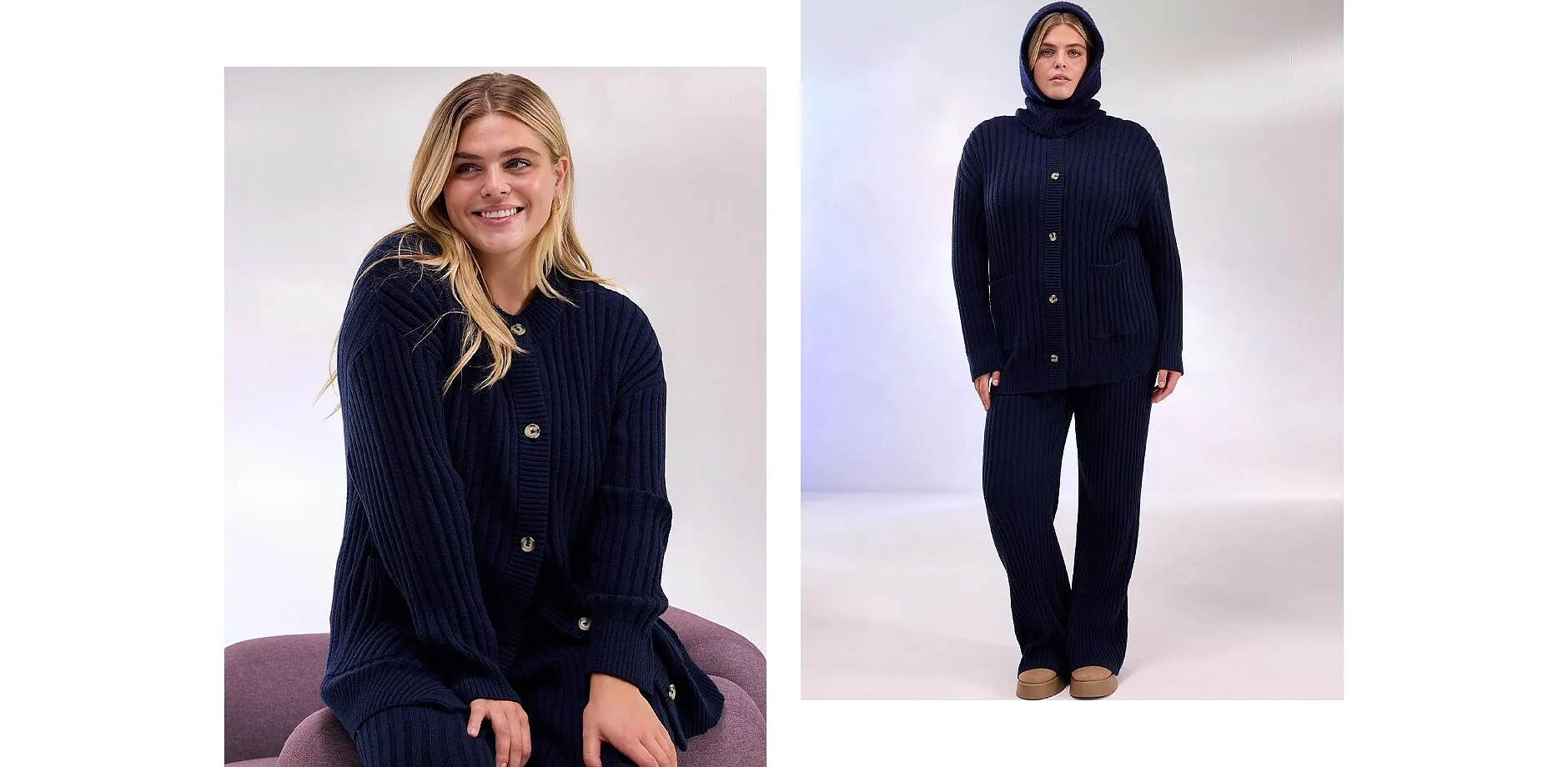 Di tendenza - Cardigan in misto viscosa morbido - Blu scuro