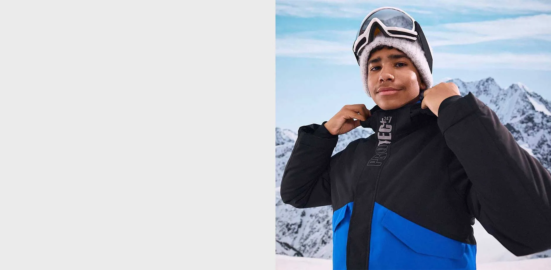 Ragazzo con giacca invernale