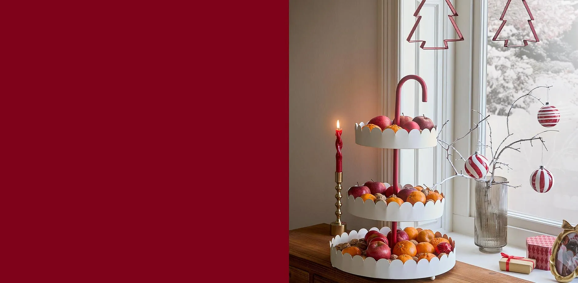 Decorazioni natalizie invernali.