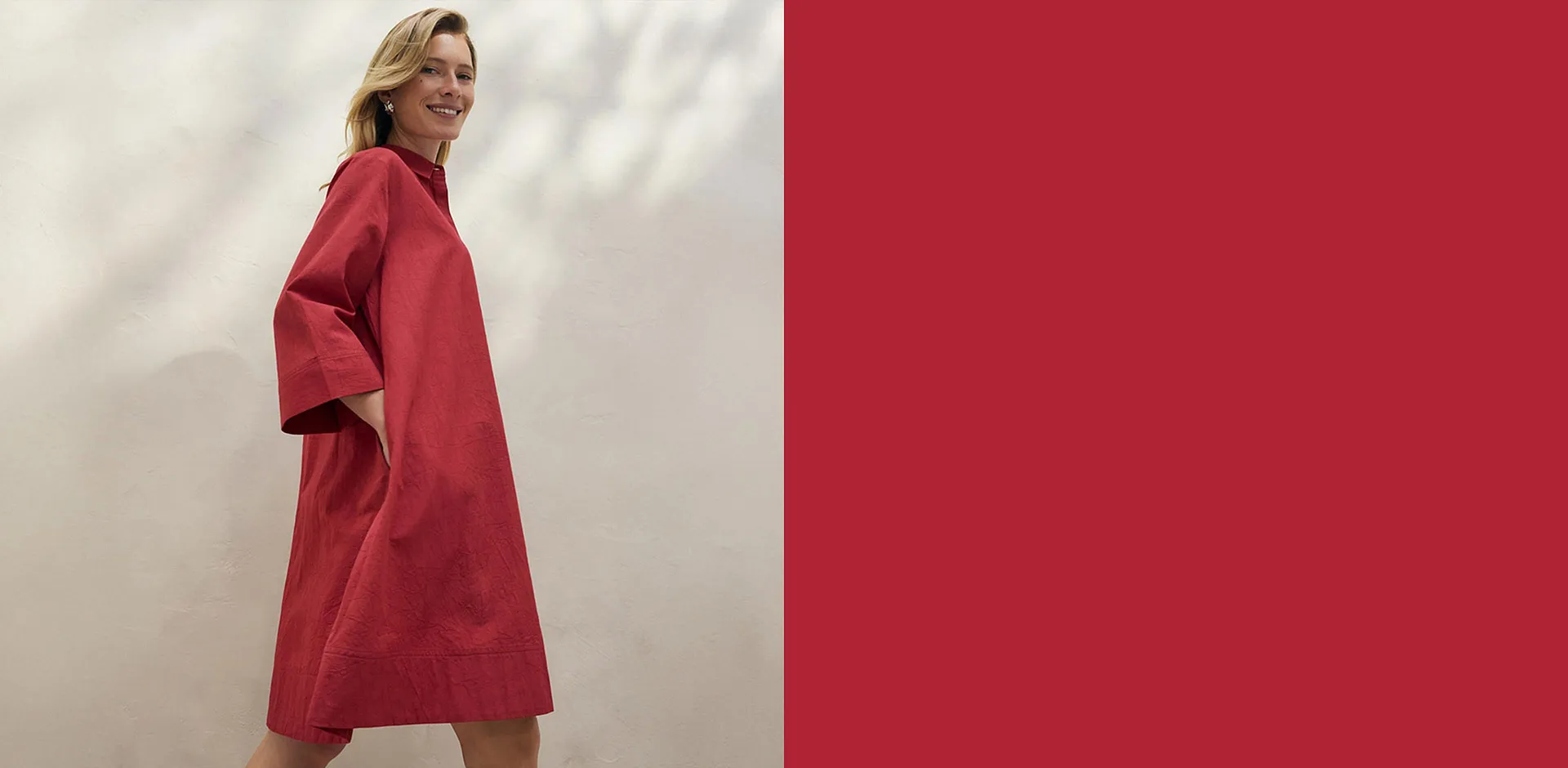 Di tendenza - Abito in puro cotone biologico - Ciliegia