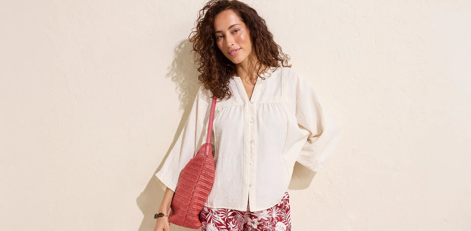 Di tendenza - Camicetta in misto viscosa - Bianco panna