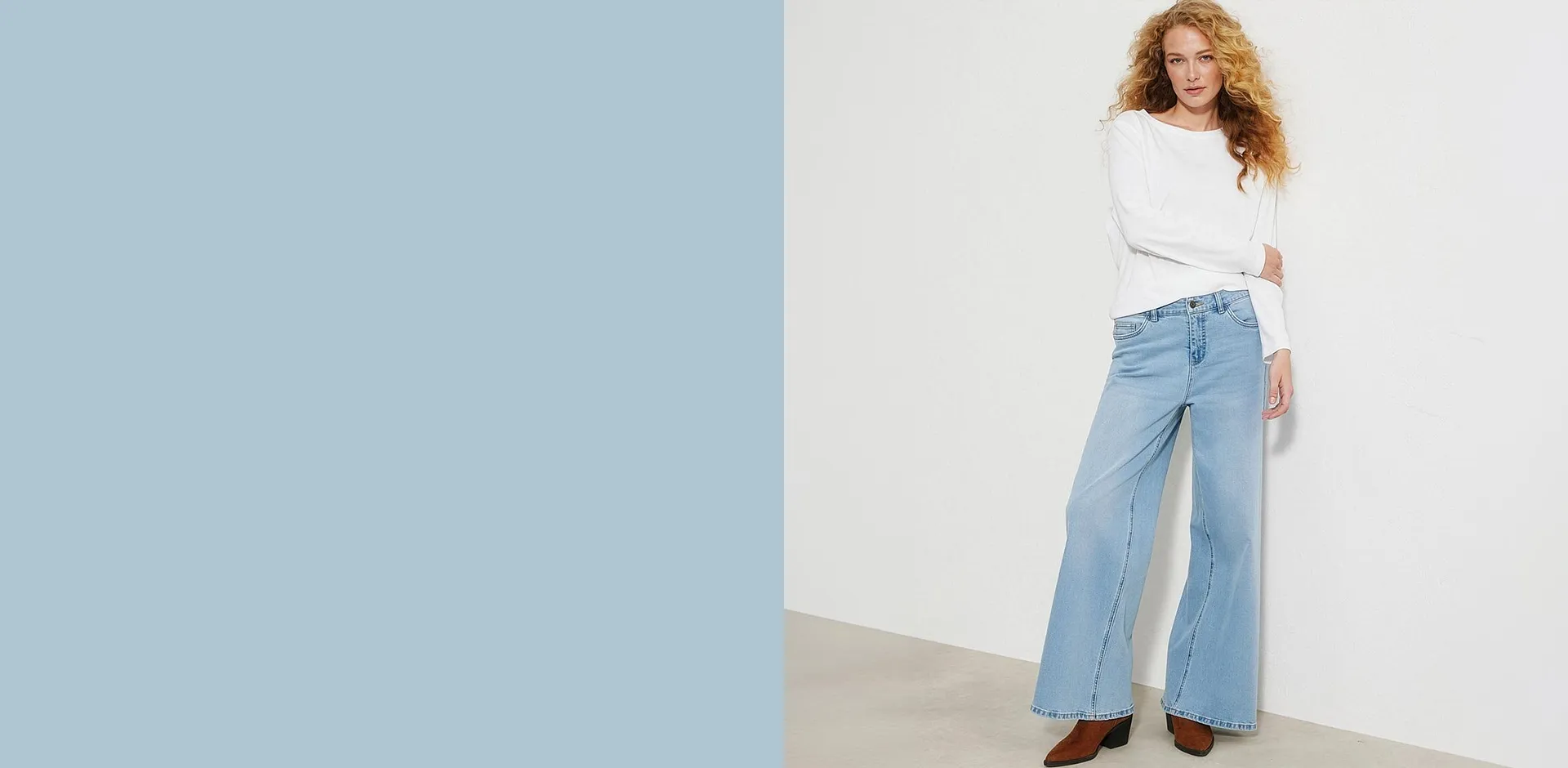 Heisenberg_FutureUse - Jeans wide leg, vita media - Azzurro denim used
