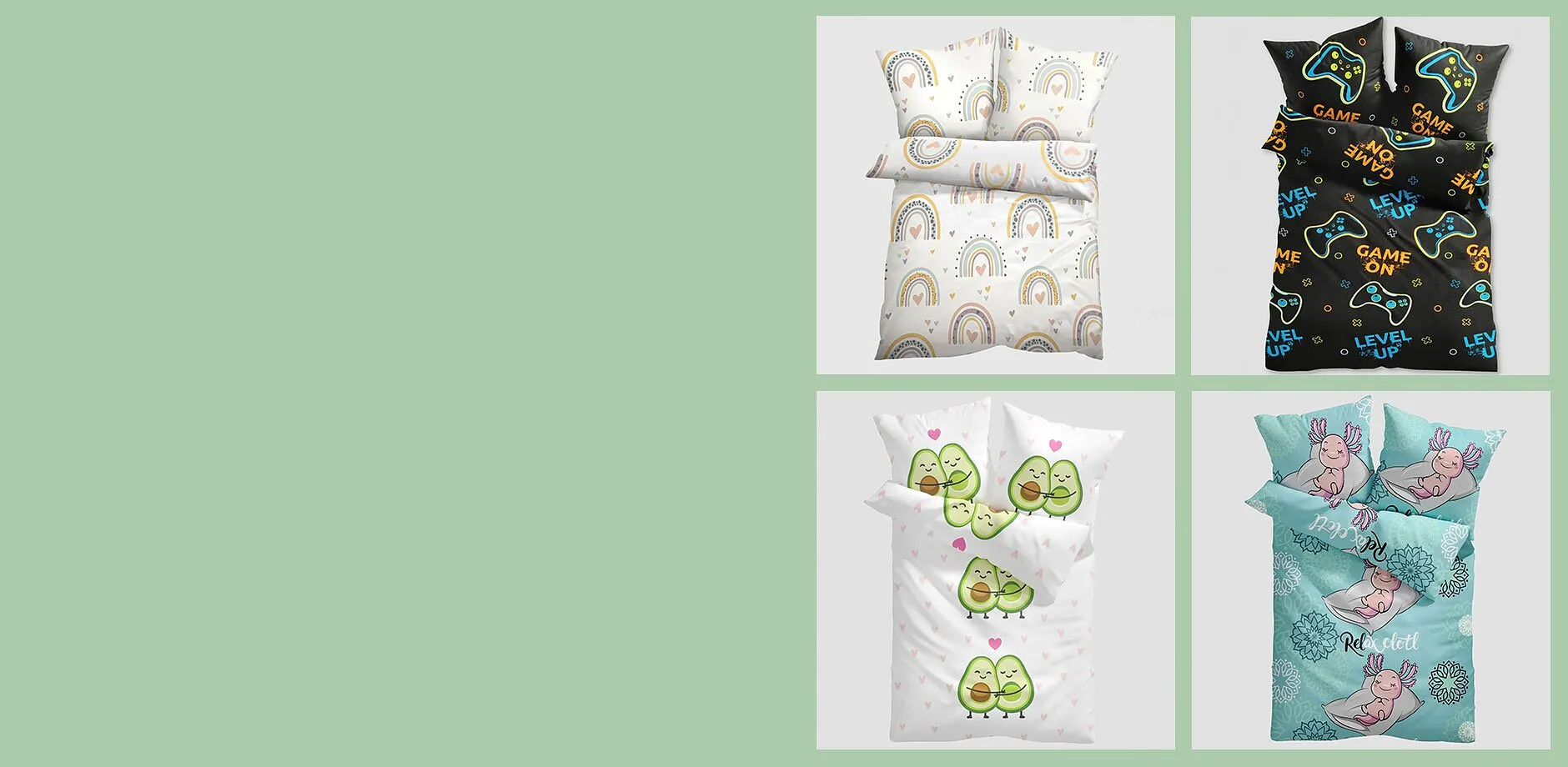 Biancheria da letto per bambini con motivi diversi