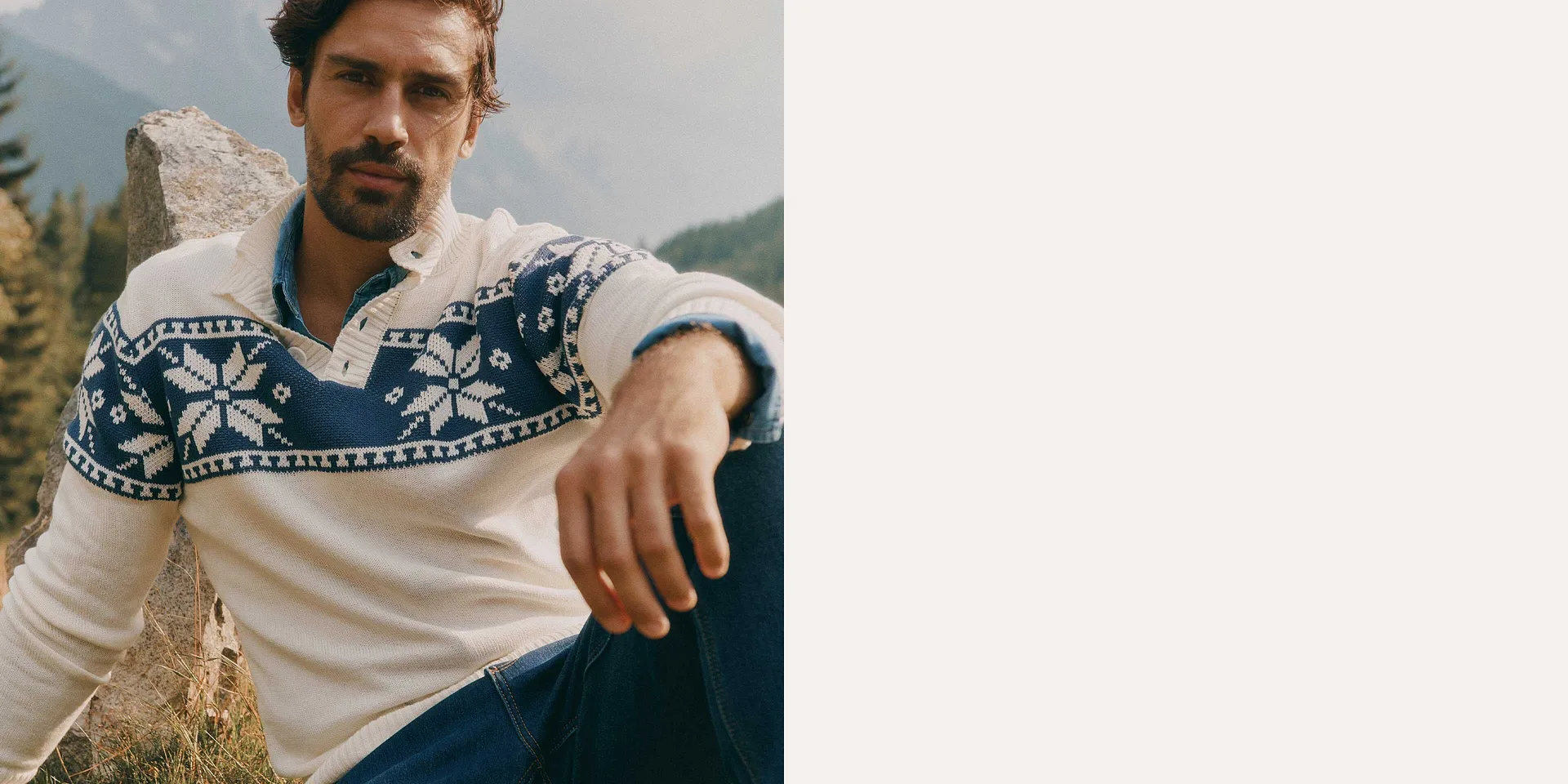 Maglione lavorato a maglia, caldo, con motivo a fiocchi di neve.