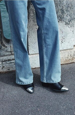 Donna - Jeans wide leg in cotone biologico - Blu medio denim