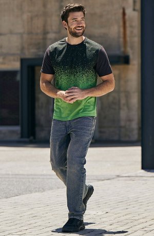 Uomo - T-shirt in cotone biologico - Muschio / nero fantasia