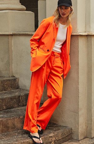 Donna - Blazer lungo - Arancione caldo