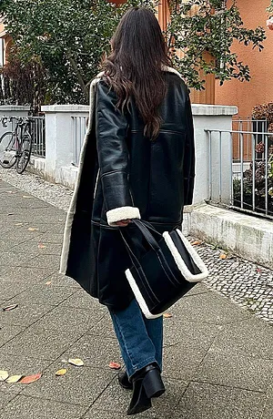 Donna - Borsa a mano - Nero / crema