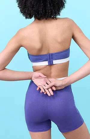 Donna - Boxer aderenti in lunghezza media con cotone biologico (pacco da 4) - Blu notte + bianco + nero + verde mentolo