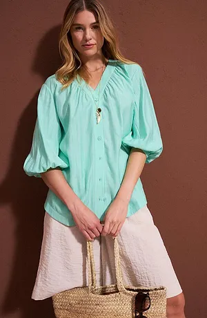 Donna - Camicetta oversize - Verde mentolo