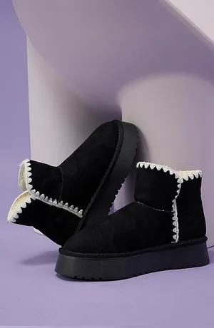 Bambini - Scarponcini con plateau - nero
