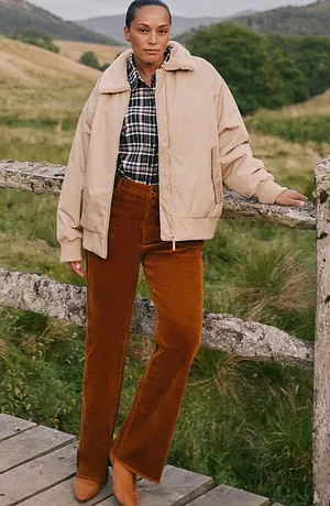 Heisenberg_FutureUse - Pantaloni in velluto a coste flared - Marrone cognac