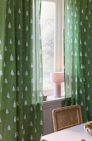 Casa - Tenda trasparente in cotone biologico (pacco da 1) - Verde scuro