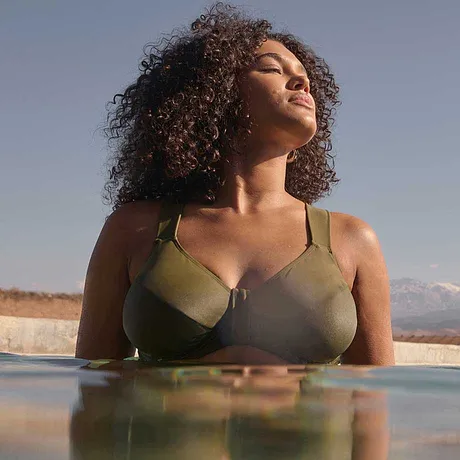 Di tendenza - Reggiseno bikini minimizer - Verde oliva scuro