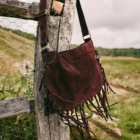 Donna - Borsa a mano in pelle - Marrone scuro
